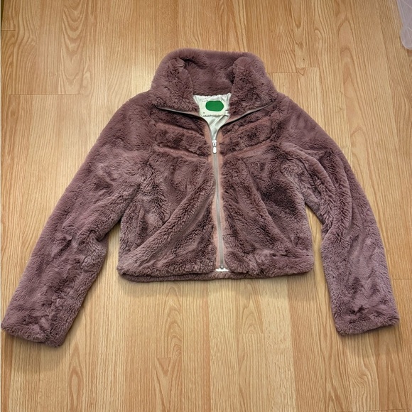 Anthropologie Chevron Faux Fur Coat Size XS - Picture 4 of 7